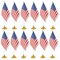 Juvale 12-Pack Mini American Flags with Stand Base for Desk, Veterans, 4th of July, Memorial Day Small Miniature USA Desktop Centerpiece for Patriotic Home Office Table Party Decorations